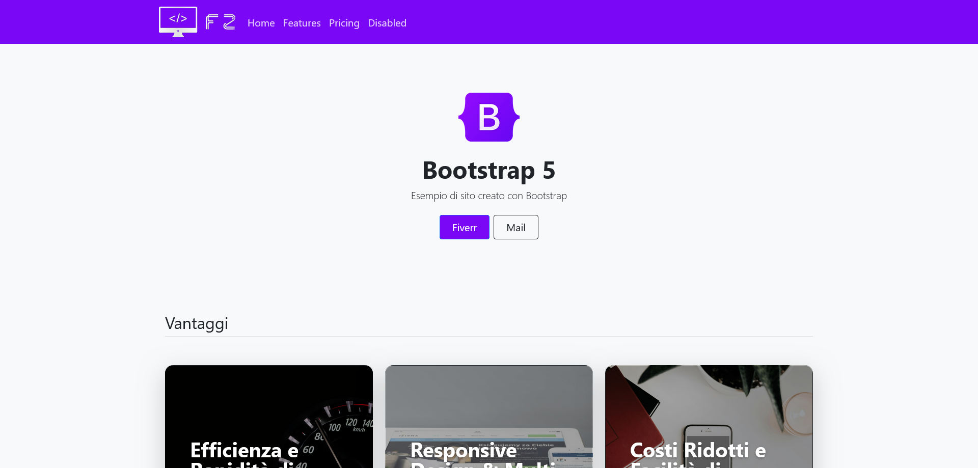 immagine sito FZ Bootstrap5